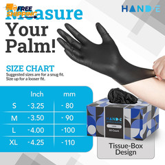 Black Nitrile Disposable Gloves Large, 50 Count – BBQ, Tattoo, Hair Dye