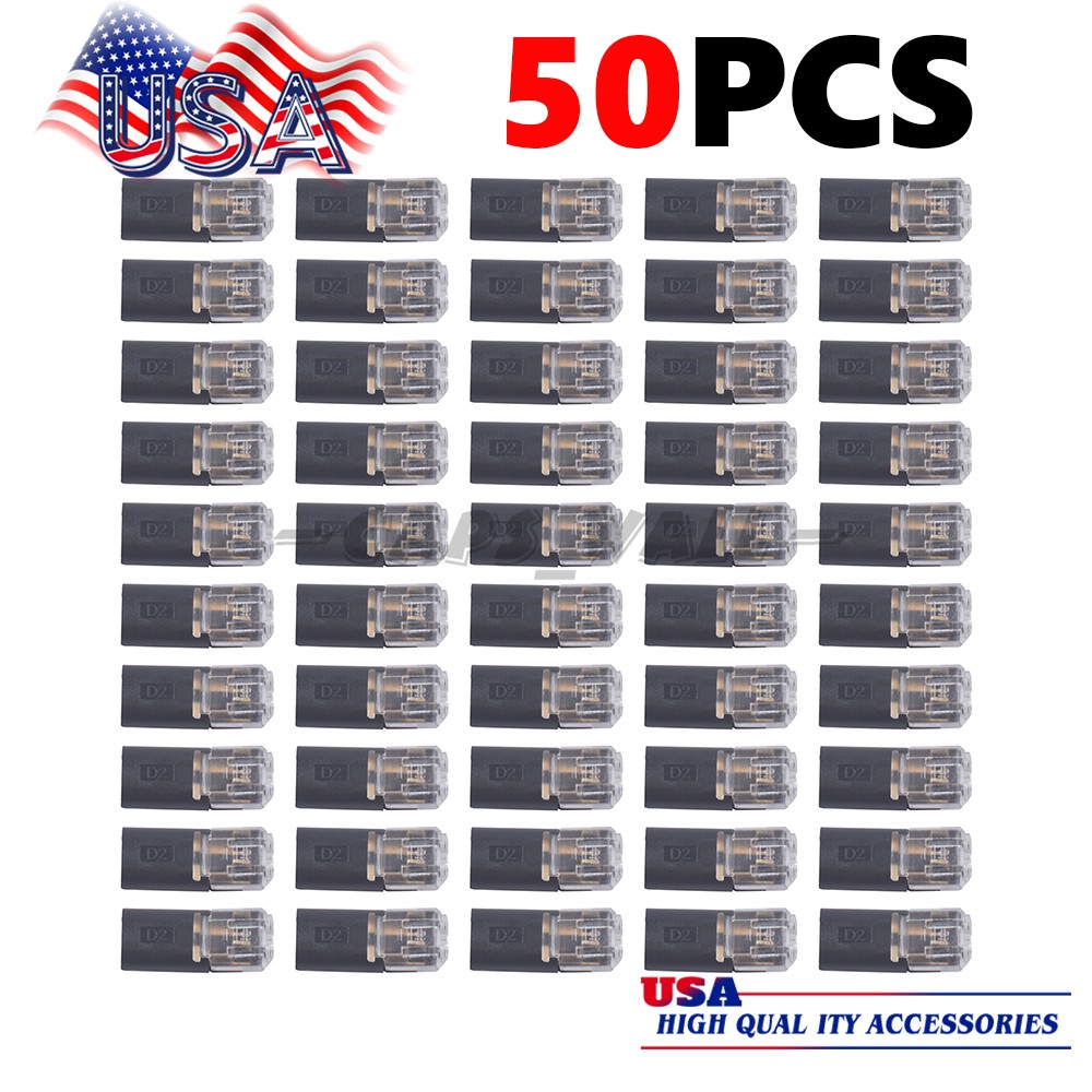 50 PCS Double-Wire Plug-in Cable Snap Connector Terminal Block w/ Locking Buckle
