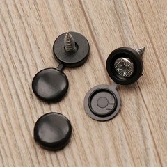 20pcs Grey Plastic Screw Cap Hinged Cover Button Fold Furniture Decorative