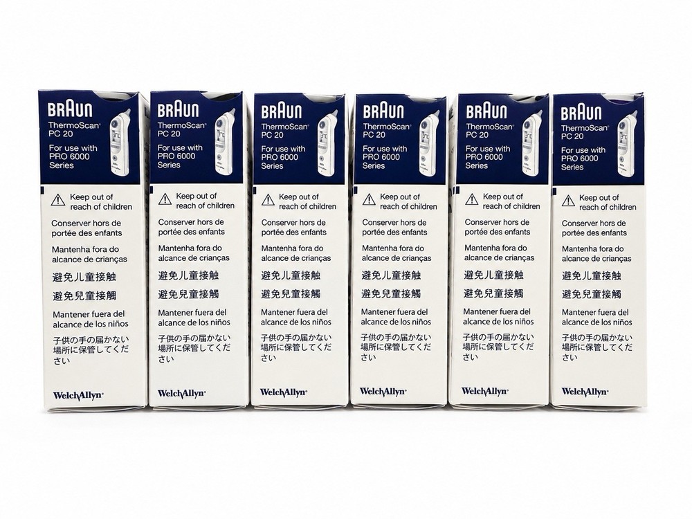 Lot of 6 Braun ThermoScan PC20 Probe Covers 20 Ct (120)PRO 6000 Ear Thermometer