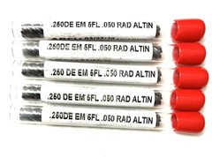 ARCH 1/4″ 5FL Corner Radius End Mill .050R Double End Solid Carbide AlTiN NEW