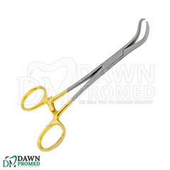 2 Pcs Bone Reduction Forceps 5.5″ & 8″ Curved Pointed Tip Gold Plated Instrument