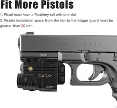 Green Beam and Flashlight for Pistol, Rechargeable Laser Light Combo