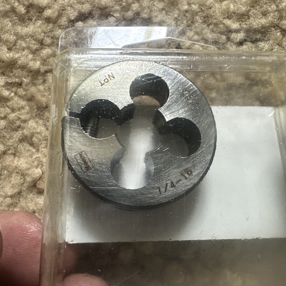 Hanson 1/4″-18 NPT Round Die – Made in the USA – Pipe Thread