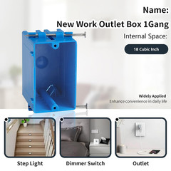 10-Pack Single Gang Electrical Box, New Work Box 1 Gang, Blue New Work Electrica