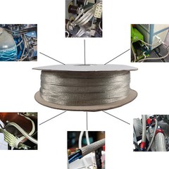 Flat Tinned Copper Braid Sleeve Flexible EMI RFI Shielding Wire Ground Mesh Lot