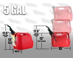 Fuelworx Stackable Easy Pour 5 Gal Vented Fuel Can Made in USA CARB Compliant