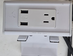 ECA 1 Outlet 2 USB Table Edge Power Outlet with Clamp