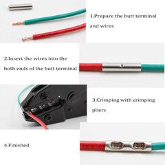 10 Pcs Non Insulated Butt Connectors, AWG# 4 Non-Insulated