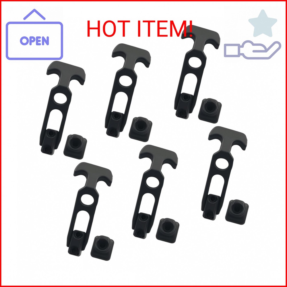 Unlorspy 6Pcs Flexible T-Handle Rubber Draw Latches, 4.13Inch Black T Handle Has