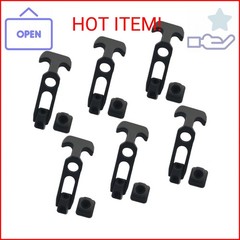 Unlorspy 6Pcs Flexible T-Handle Rubber Draw Latches, 4.13Inch Black T Handle Has