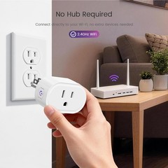 Smart Home Plug, 2.4GHz WiFi Smart Socket, Works with Alexa & Google Assistan…