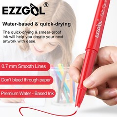 Red Felt Tip Pens, 30 Pack, 0.7mm Premium Medium Fine Point, Felt Tip Markers…