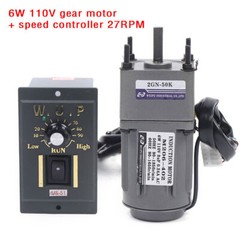High Torque Gear Motor AC Electric Motor w/ Variable Speed Controller 1:50 27RPM
