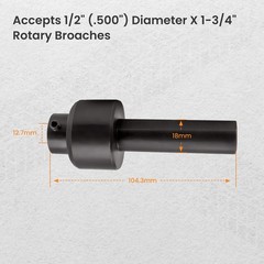 1x Rotary Broaching – 3/4″ Shank Broach Tool Holder Fit for 1/2″ Shank Broach