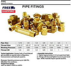 2 Pack 1/4″ NPT Brass Tee Pipe Fitting T Shape Connectors 1/4″ NPT Female X 1/4″