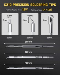 Fanttik C210 Soldering Iron Tips, Replacement Solder Tips for T1 Max,…