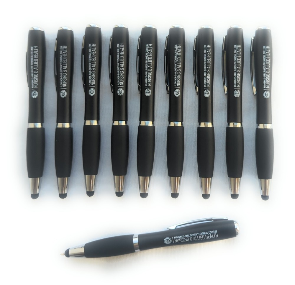 10ct Lot Misprint Retractable Twist Click Stylus Tip Flashlight Pens: Black ink