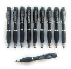 10ct Lot Misprint Retractable Twist Click Stylus Tip Flashlight Pens: Black ink