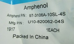 Amphenol Military Style Aluminum Female Plug Circular Connector 2-Pin Solder Cup