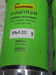 NEW QTY OF 2 BUSSMANN FRN-R-200 BUSS FUSETRON TIME DELAY 200A AMP 250V-AC FUSE