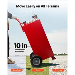 Uimoso 30-Gallon Fuel Caddy with Manual Pump for Gasoline and Diesel, Red