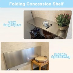 39″ Folding Stainless Steel Concession Shelf for Food Trucks and Stalls
