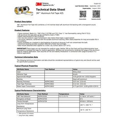 3M 425 DWB Aluminum Foil Tape 2″ x 180′ Heat Resistant HVAC Automotive Exhaust