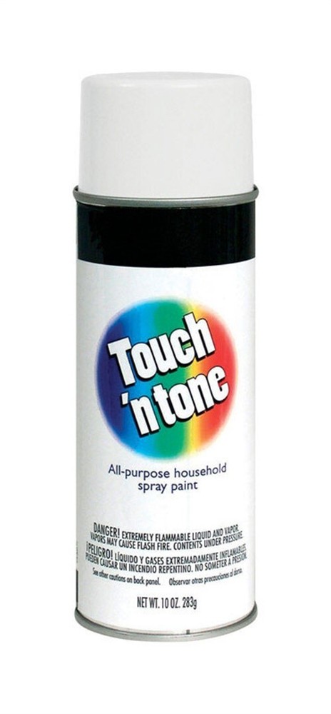 Rust-Oleum 55280830 Touch n Tone Flat White Spray Paint 10 oz. (Pack of 6)