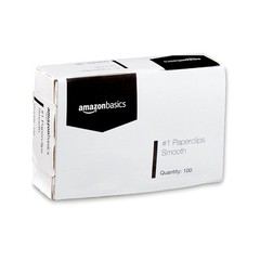 Amazon Basics No. 1 Paper Clips, Smooth, 1000 Count (10 No.1 Silver