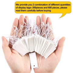 Shappy 300 Pcs 0.8 x 1.58 Inches White Price Display Tags Marking Labels Disp…