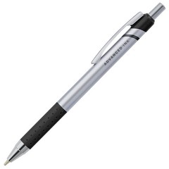 Office Depot Advanced Ink Retractable Ballpoint Pens, Bold Point, 1.2 mm, Silver
