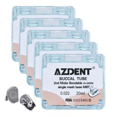 5X Dental Ortho Buccal Tube Bondable Mesh Base 2nd Molar MBT.022 Non-Con