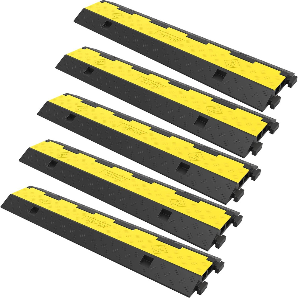 Heavy-Duty Cable Protector Ramp – 5 Pack, 2 Channels, 11K LBS Capacity