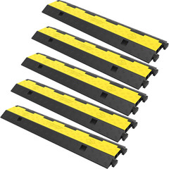 Heavy-Duty Cable Protector Ramp – 5 Pack, 2 Channels, 11K LBS Capacity