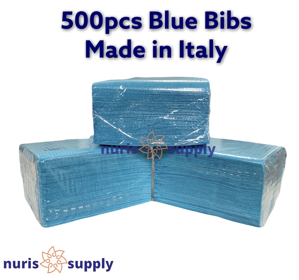 500pcs BLUE BIBS DENTAL DISPOSABLE TATTOO PIERCING SURGICAL MEDICAL ABSORBENT