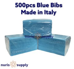 500pcs BLUE BIBS DENTAL DISPOSABLE TATTOO PIERCING SURGICAL MEDICAL ABSORBENT