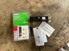 Square D HOM120GFI Homeline 20A 1 Pole 120VAC GFCI Mini Circuit Breaker