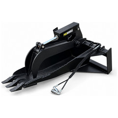 PROWORKS Extreme Duty Stump Bucket Grapple Attachment Skid Steer Quick Attach