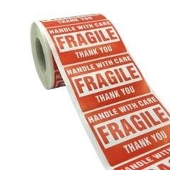 Fragile 2″x3″ Handle with Care Thank You Shipping Stickers 500 Labels Per Roll