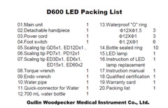 100% Original Woodpecker D600 LED Ultrasonic Piezo Scaler Auto Water Supply+Tips