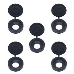 50 Pcs Plastic Hinged Screw Cover Caps – Easy Snap-On Flip Tops in Black