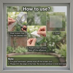 Window Screen Repair Tape Self-Adhesive Anti-Insect Mesh Patch For Door/Curtain*