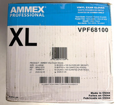 [NEW] (VPF68100) AMMEX Professional Vinyl Exam Gloves, Powder-Free, Clear, XL
