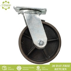 4PCS 6″ Industrial Casters- Heavy Duty Casters, Cast Iron Wheel with Brake
