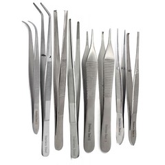 8 Surgical Tweezers Medical Nursing Thumb Forceps Cotton Dressing Vet Instrument