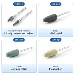 8Pcs Dental Resin Base Acrylic Polishing Kit Silicone Polishers Burs HP 2.35mm