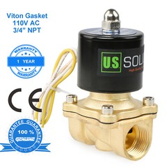 U.S. Solid Electric Solenoid Valve 3/4 inch Brass 110V AC