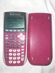 Texas Instruments T1-84 Plus Silver Edition Calculator Pink Working with Cover