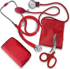 Aneroid Sphygmomanometer Stethoscope Kit Manual Blood Pressure BP Cuff Gauge